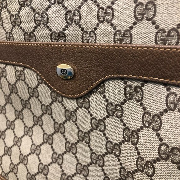 Vintage GUCCI Ophidia Web Strap GG Supreme Tote/Monogram Canvas Shopping Bag - Picture 16 of 16